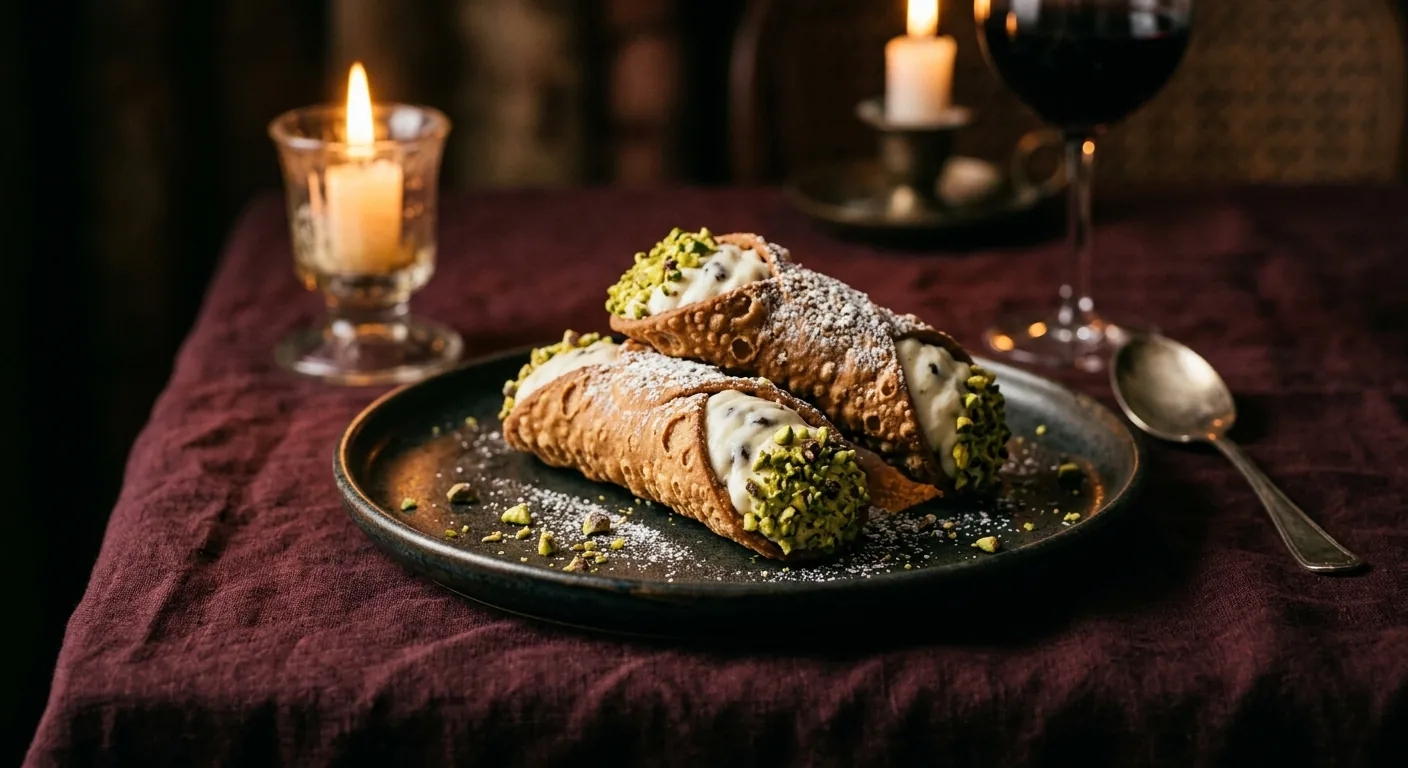 Sicilian cannoli with ricotta