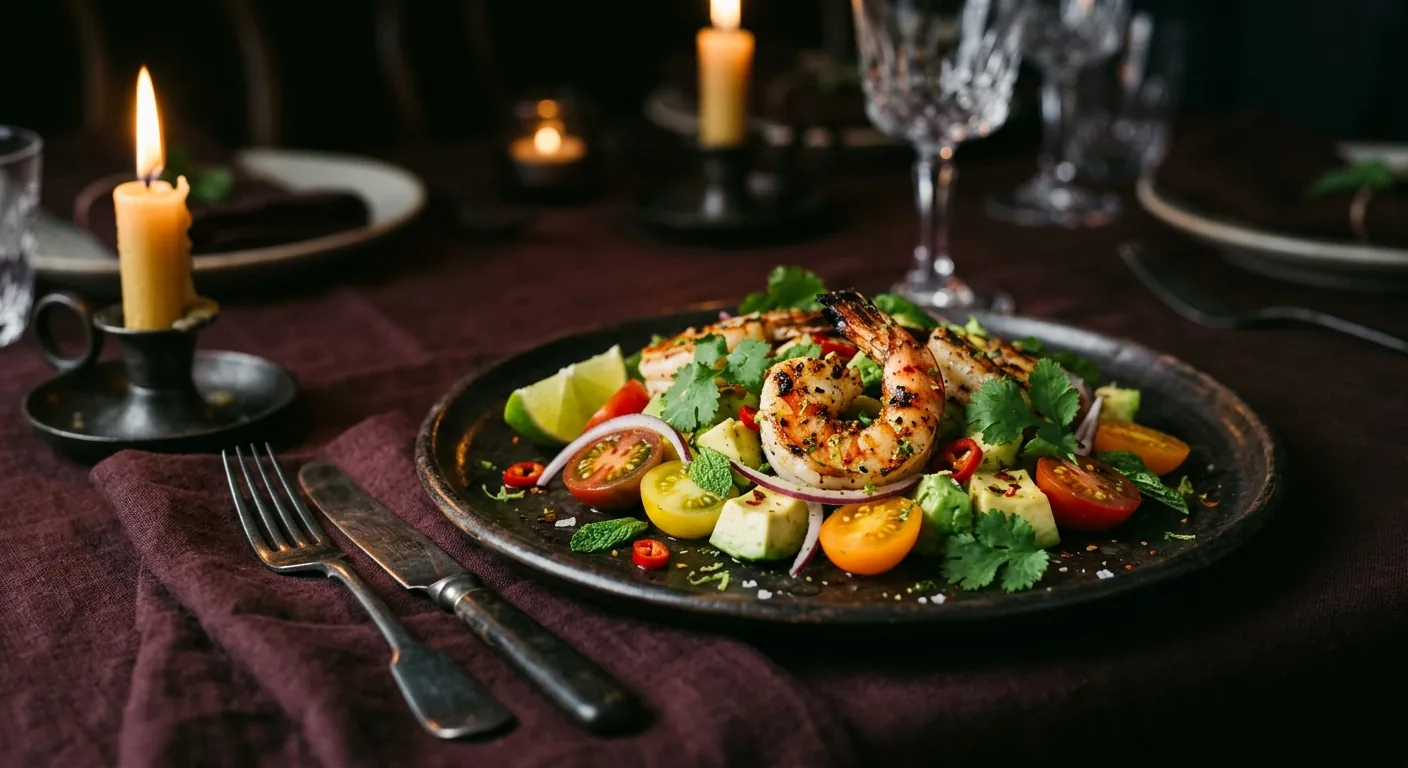 Prawns, avocado & chilli