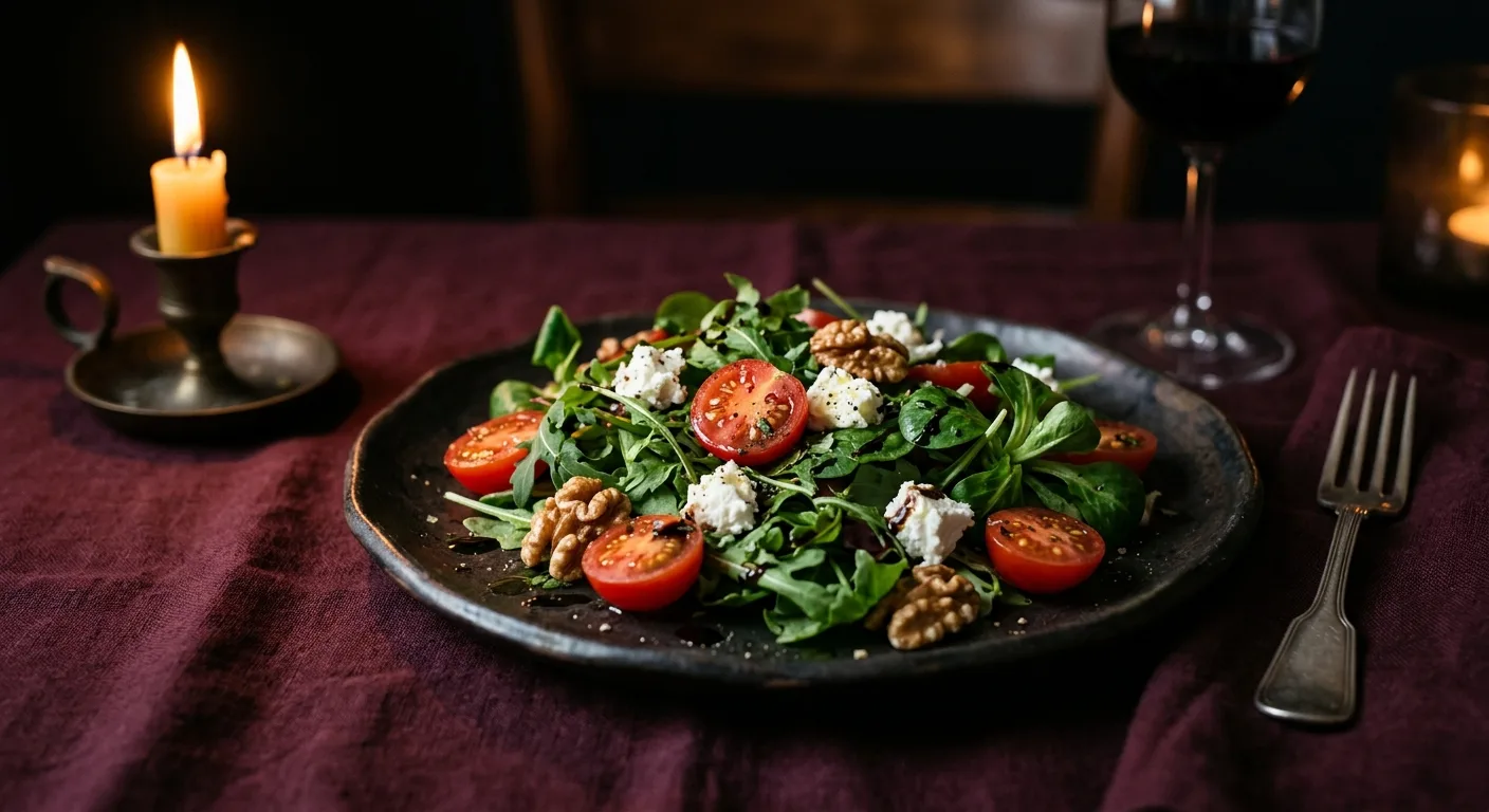 Pachino tomatoes, mixed leaves, goat cheese & walnuts